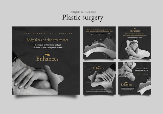 Free PSD flat design plastic surgery template