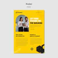 Free PSD flat design poster business template