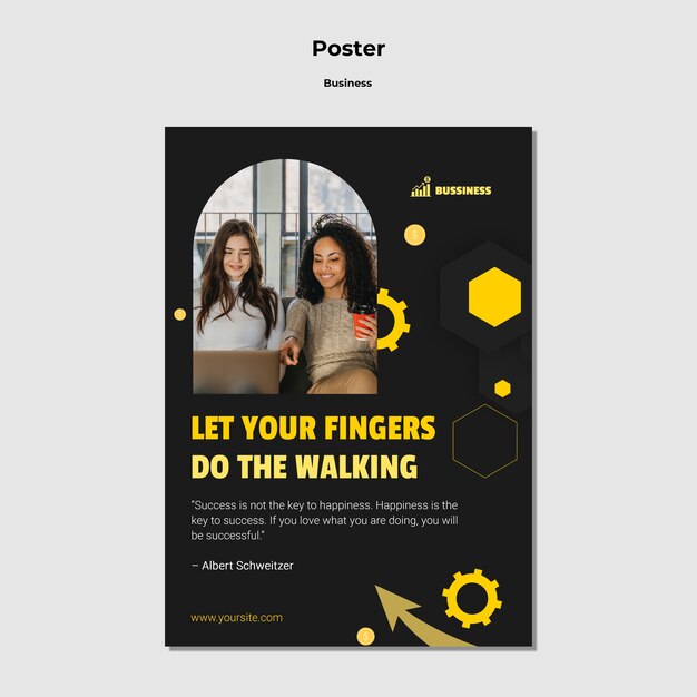 Flat design poster business template