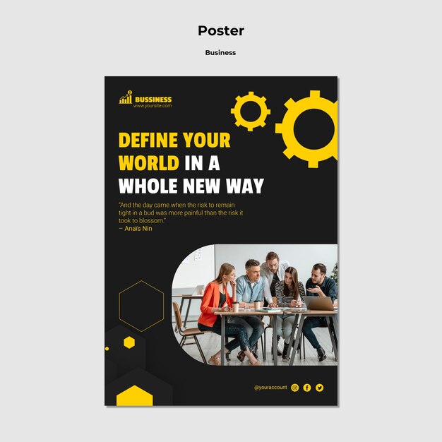 Flat design poster business template