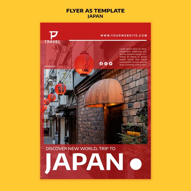 Flat design poster and flyer japan template