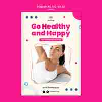 Free PSD flat design of poster or flyer lifestyle template