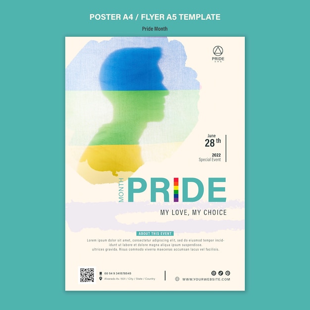 Free PSD flat design pride template