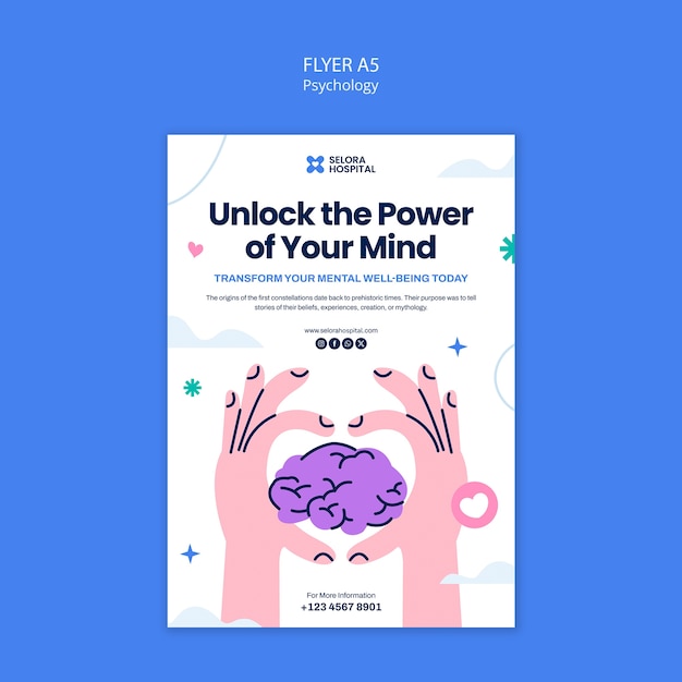 flat design psychology concept template