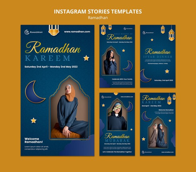 Free PSD flat design ramadan template