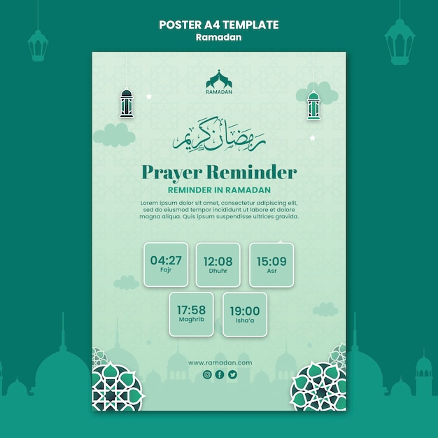 Free PSD flat design ramadan template