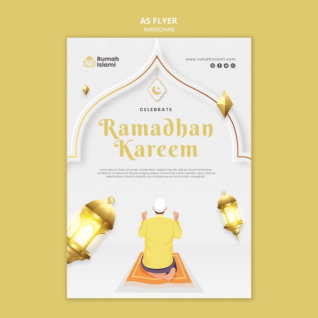 Modello ramadan design piatto