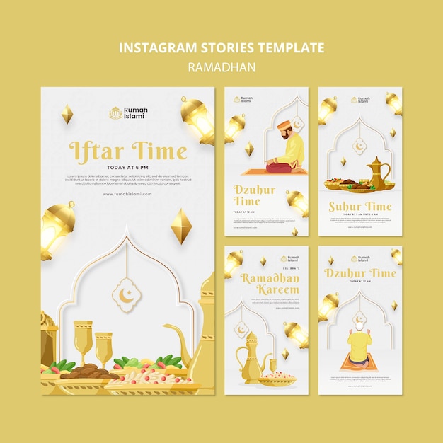 Free PSD flat design ramadan template