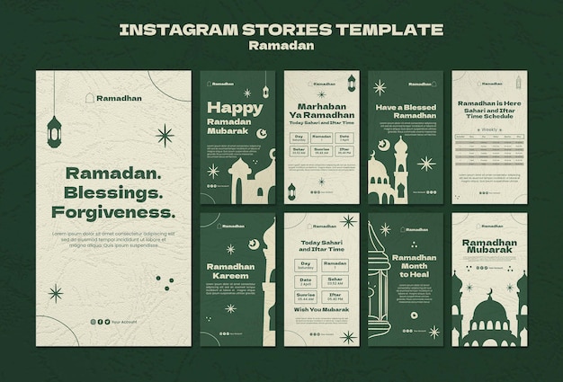 Free PSD flat design ramadan template