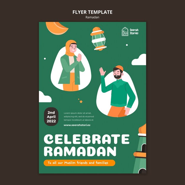 Flat design ramadan template