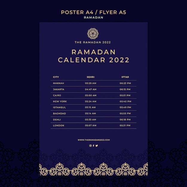 PSD gratuito modello ramadan design piatto