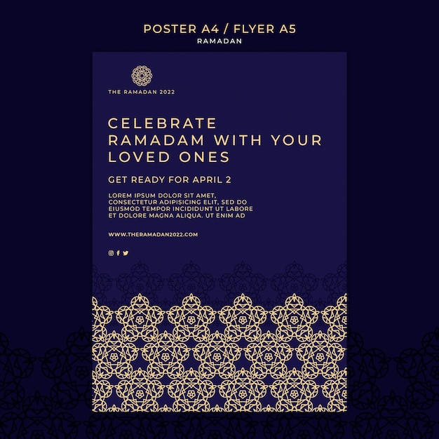 Free PSD flat design ramadan template