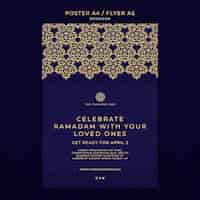 Free PSD flat design ramadan template