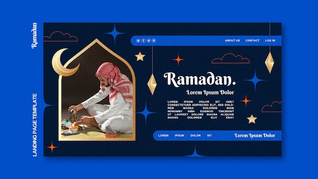 Free PSD flat design ramadan template