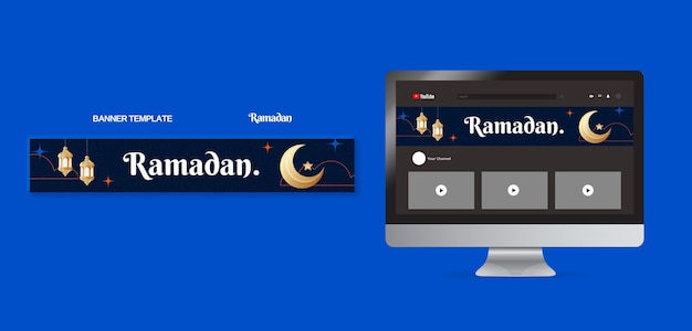 Flat design ramadan template