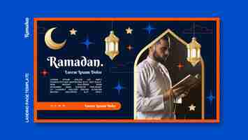 Free PSD flat design ramadan template