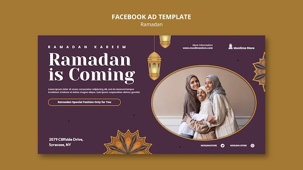 Flat design ramadan template