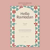 Free PSD flat design ramadan template