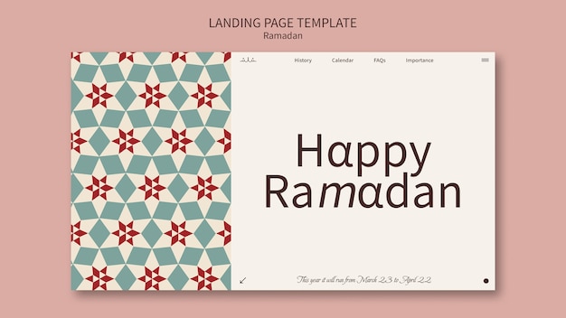 Free PSD flat design ramadan template