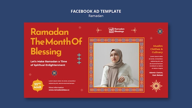 Free PSD flat design ramadan template