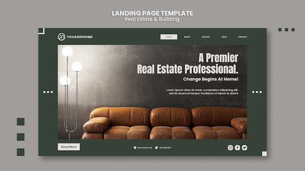 Free PSD flat design real estate and building template