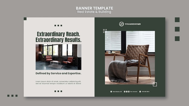 Flat design real estate and building template