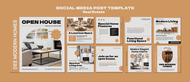 flat design real estate design template