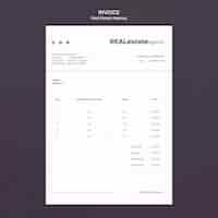 Free PSD flat design real estate invoice template