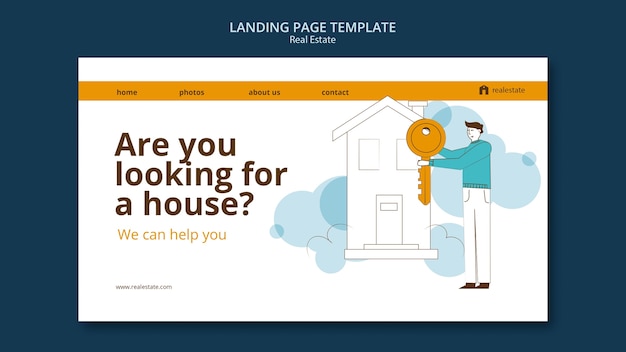 フラットなデザインの不動産ランディングページテンプレート