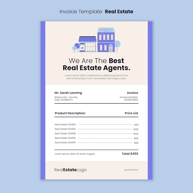 Free PSD flat design real estate template