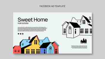 Free PSD flat design real estate template