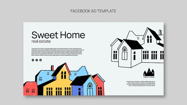 Flat design real estate template