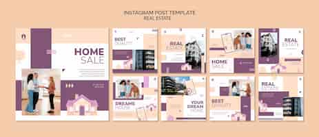 Free PSD flat design real estate template