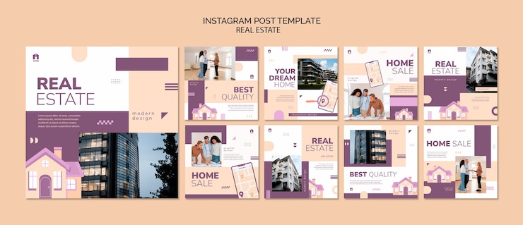 무료 PSD 평면 디자인 부동산 템플릿