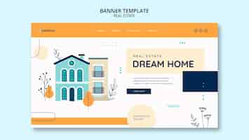 Free PSD flat design real estate template