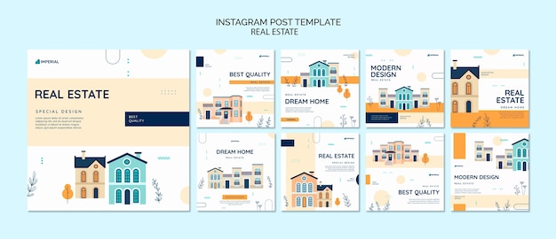 Free PSD flat design real estate template