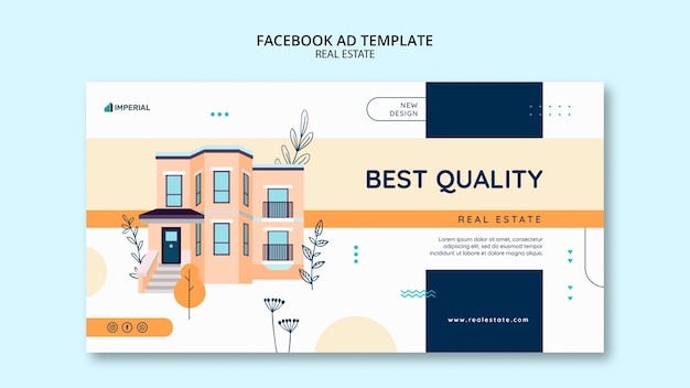 Free PSD flat design real estate template