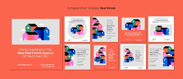 Free PSD flat design real estate template