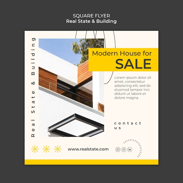 Free PSD flat design real estate template