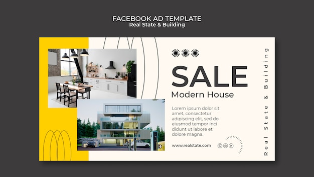 Free PSD flat design real estate template