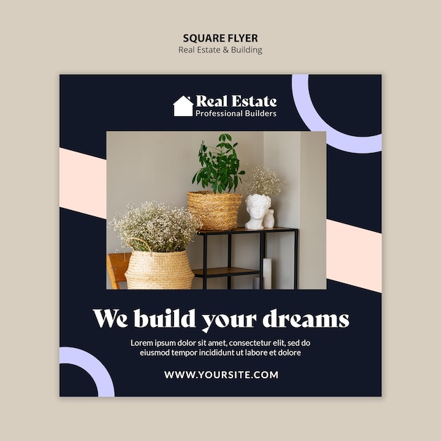 Flat design real estate template