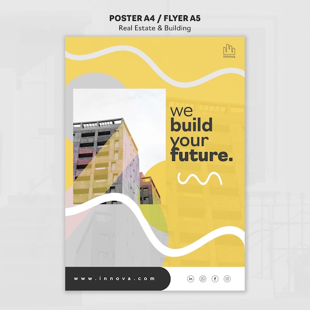 Flat design real estate template