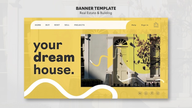 Free PSD flat design real estate template