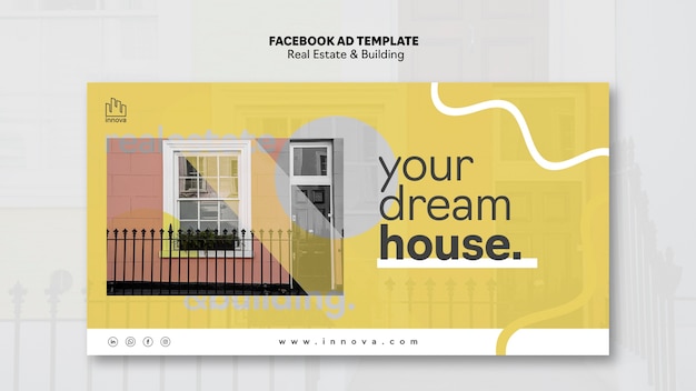 Flat design real estate template