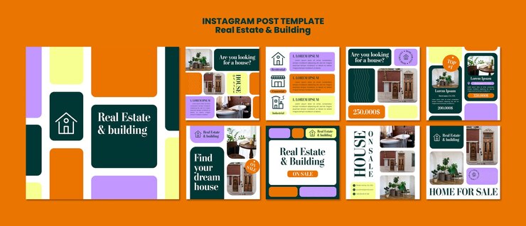 Free PSD flat design real estate template