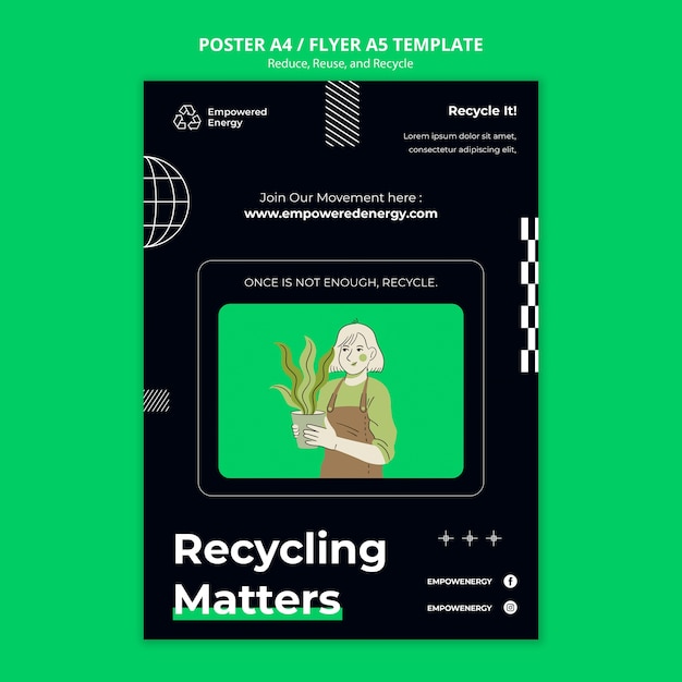 Free PSD flat design recycle template