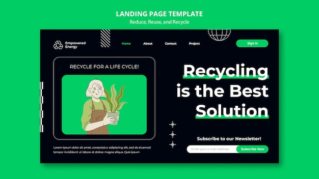 Free PSD flat design recycle template