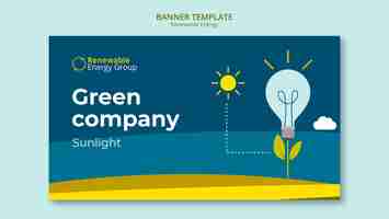 Free PSD flat design renewable energy banner template