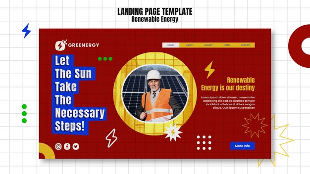 PSD gratuito modello di energia rinnovabile design piatto