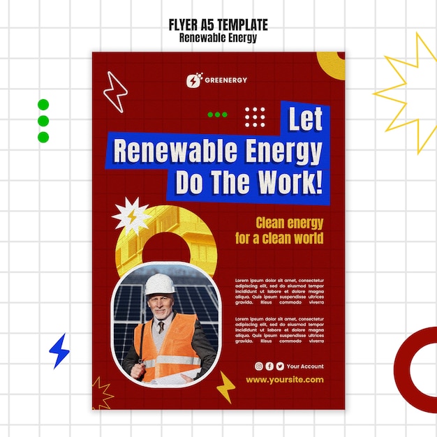 Flat design renewable energy template